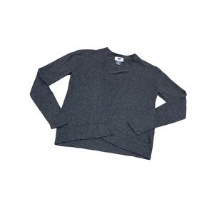 Little Girl Old Navy Charcoal Gray Open Cardigan Sweater XS Petite Long Sleeve